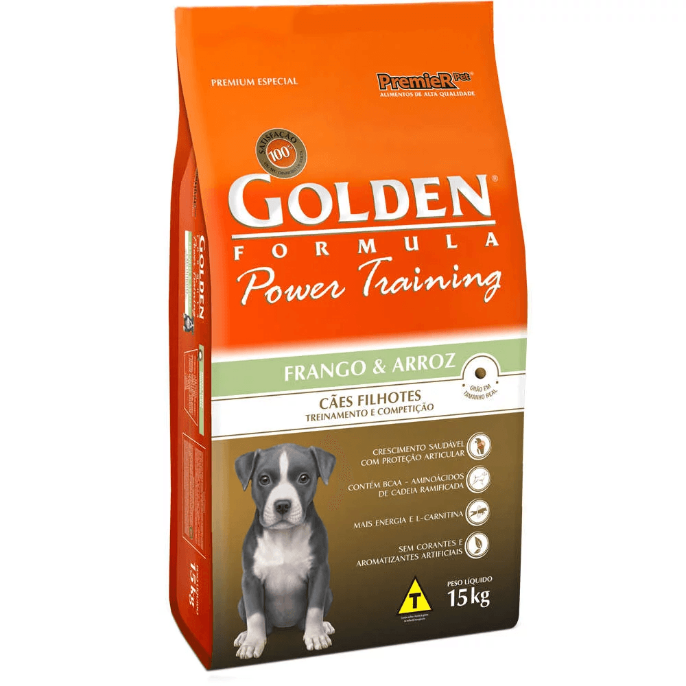 Ração Premier Pet Golden Power Training Sabor Frango e Arroz para Cães